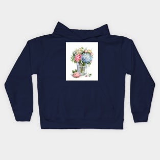 Bouquet with blue hydrangea Kids Hoodie